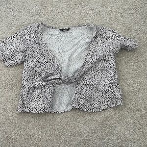 Shein Leopard Tie Top